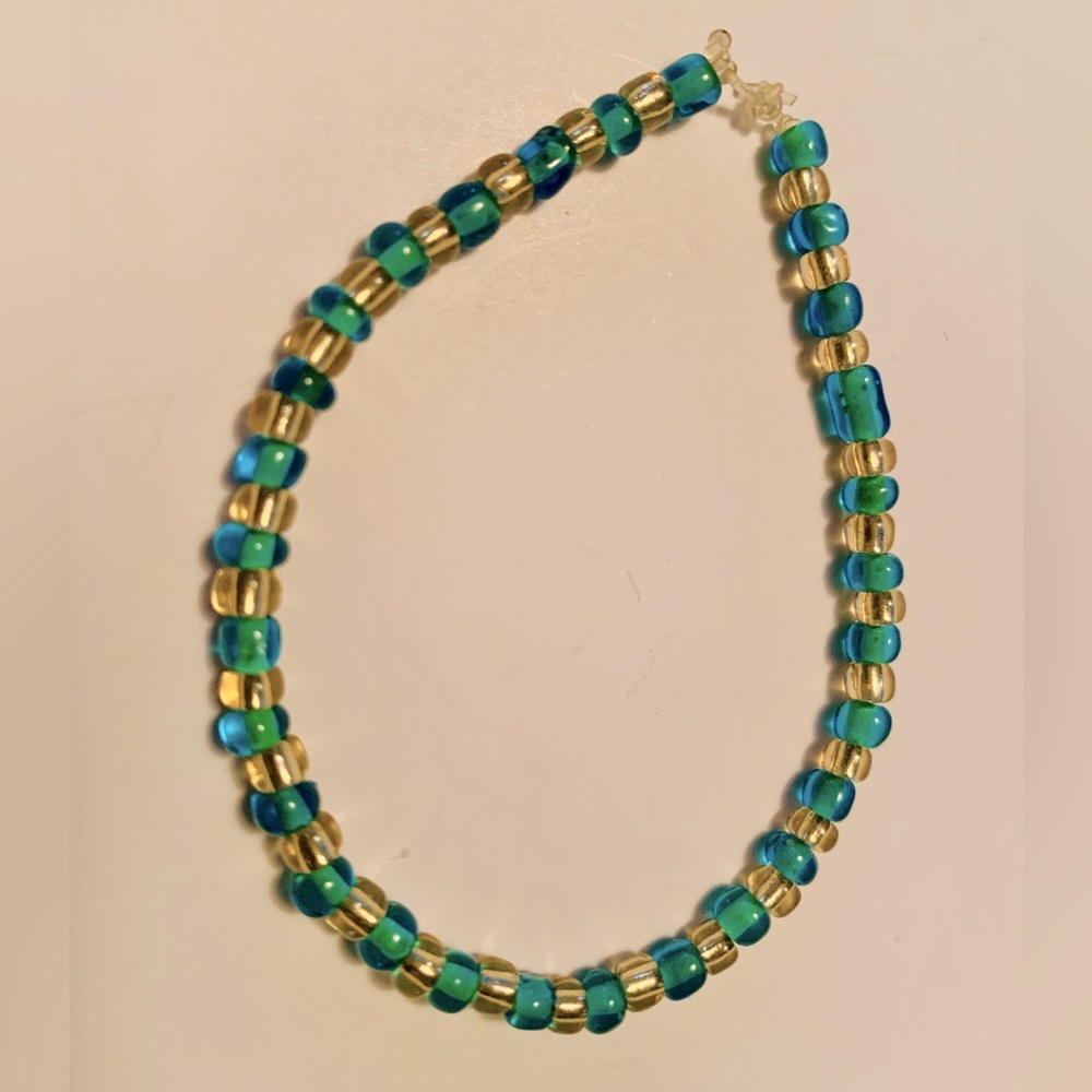 Yellow and Turquoise beaded handmade bracelet